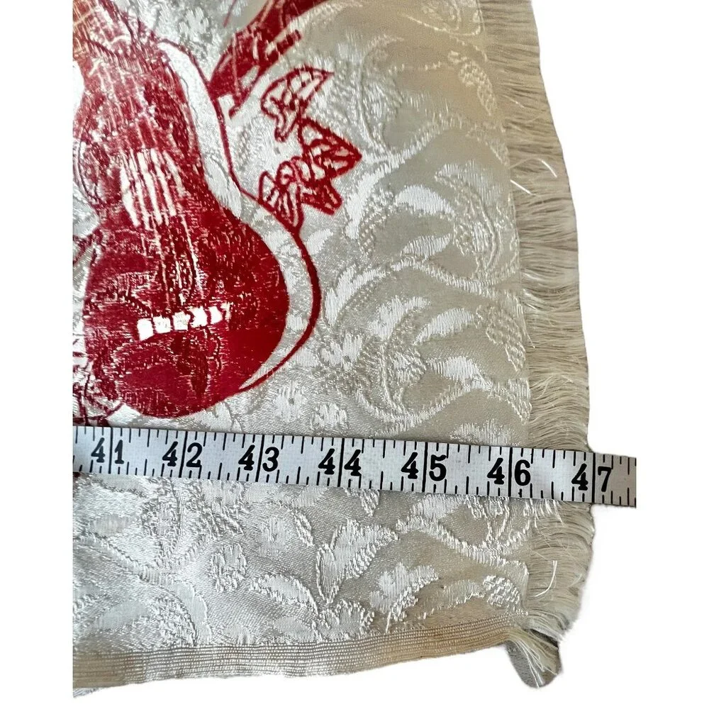 Vintage Hawaiian Tablecloth & Napkins Set Hula Girl Hibiscus Design 47x47 12